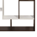 Libreria 8 Ripiani 136x100x24 cm in Legno MDF Bianco e Marrone-4