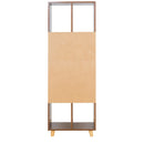 Libreria 7 Ripiani 1 Cassetto 53x120x30 cm in Legno Melaminico Zebrano e Bianco Opaco-3