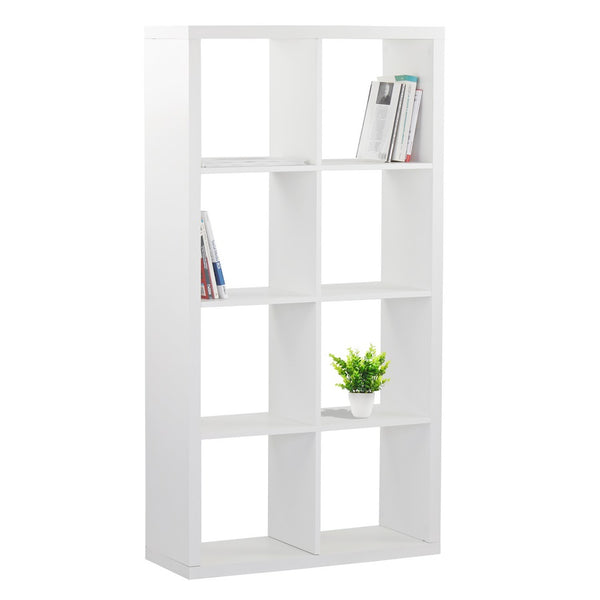 acquista Bibliothèque avec 8 étagères 77x147x30 cm en bois MDF blanc mat