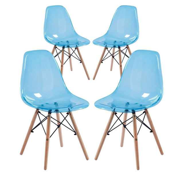 Lot de 4 chaises 45,5x53,5x81,2 cm en polypropylène Betty Blue sconto