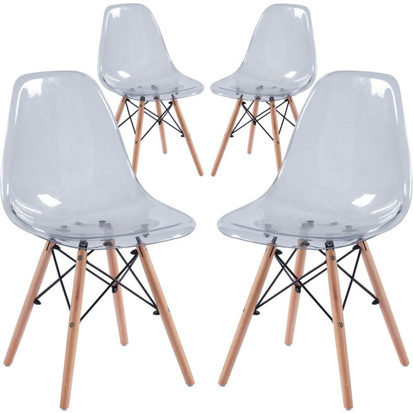 Lot de 4 chaises 45,5x53,5x81,2 cm en polypropylène Betty Grey sconto