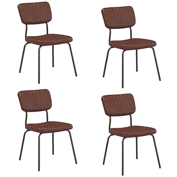 prezzo Lot de 4 chaises 51x60x81,5 cm en simili cuir industriel marron