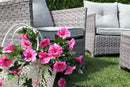 Set Salotto da Giardino Divano 2 Poltrone e Tavolino con Cuscini in Wicker Grigio-3