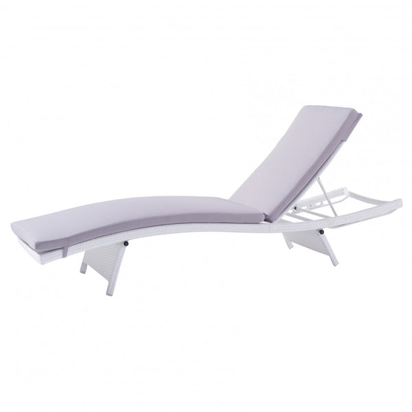 prezzo Chaise longue de jardin Honolulu avec coussin 67x206x32 h cm en osier blanc