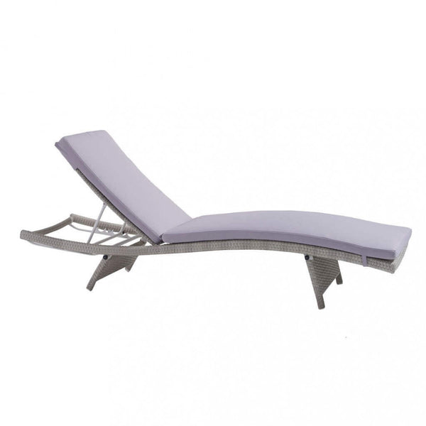 prezzo Chaise longue de jardin Honolulu avec coussin 67x206x32 h cm en osier gris