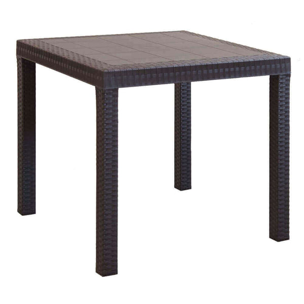 sconto Table Dallas 80x80x74 h cm en osier marron