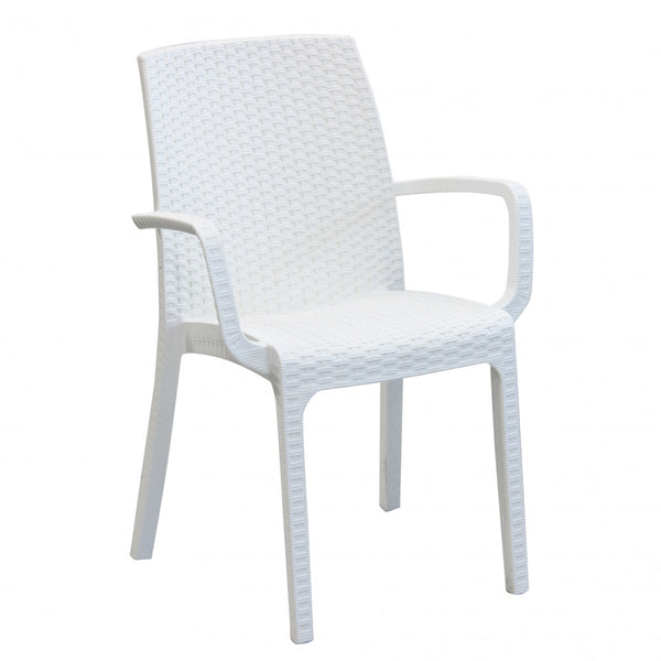 Chaise indienne 57x59x86 h cm en osier blanc acquista