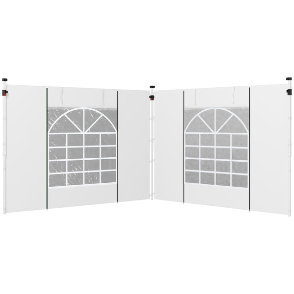 Set 2 Pareti 295x195 cm con Finestre e Tende Avvolgibili per Gazebo 3x3m e 3x6m Bianco sconto