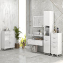 Mobiletto Bagno 4 Cassetti 30x30x93 cm in Truciolato Bianco-2