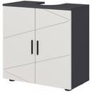 Mobile Sotto Lavabo Bagno per Piedistallo 60x30x60 cm in Legno Truciolare Grigio-1