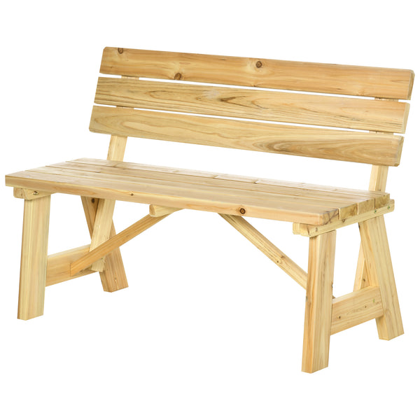 online Panchina da Giardino  2 Posti a Doghe con Schienale Alto 116x56x80 cm in Legno Naturale