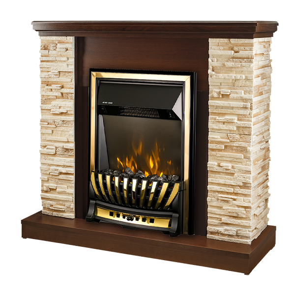 online Camino Elettrico da Pavimento 90,3x98x30 cm Effetto Fiamma 2000W Rock & Meridian Noce