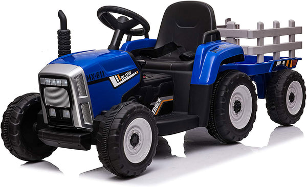 acquista Tracteur électrique pour enfants 12V avec remorque bleue