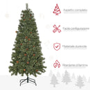 Albero di Natale Artificiale H180 cm 450 Rami con Pigne Decorative e Base in Metallo Verde-4