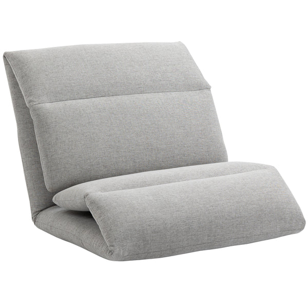 Fauteuil de sol 71x72x60 cm dossier inclinable en tissu gris clair sconto