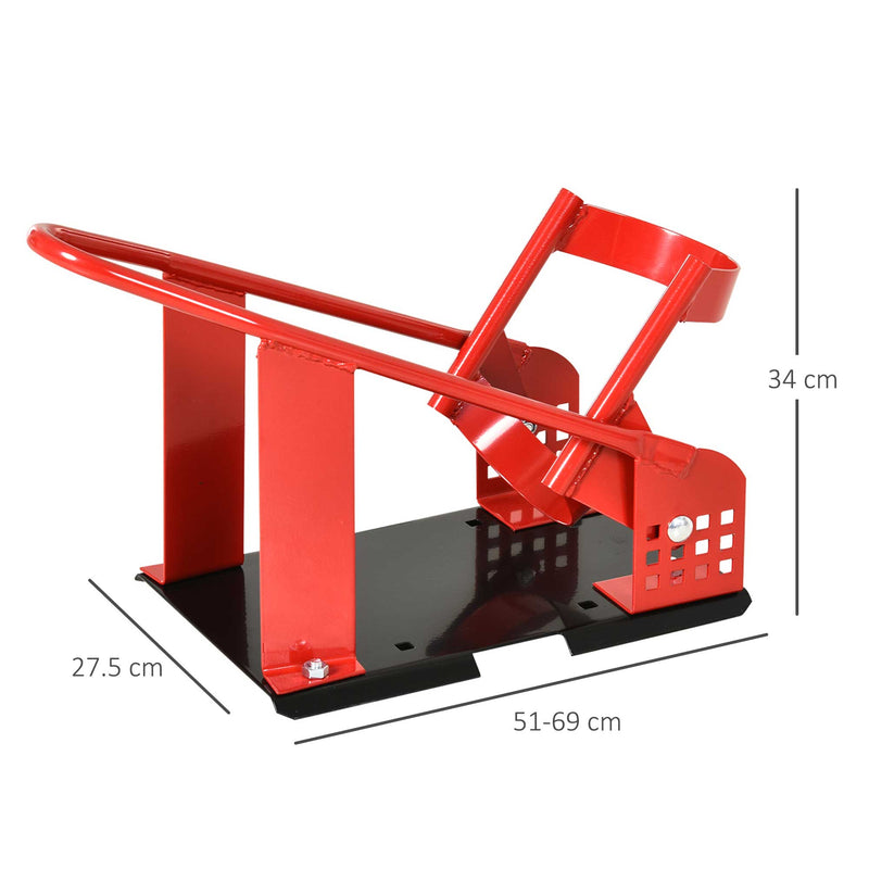 Cavalletto Alzamoto Anteriore 27,5x51-69x34 cm Max 450 Kg in Metallo Rosso e Nero-3