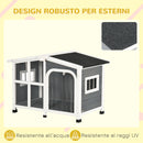 Cuccia da Esterno per Cani 101x66,5x70,5 cm Finestra e Tetto Apribile in Legno Grigio-7