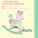 Cavallo a Dondolo per Bambini 68x27x47,5 cm con Maniglie e Pedali in MDF-5