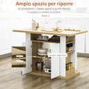 Tavolo con Armadietto 110x70x75,5 cm in Legno Trciolare Bianco e Naturale-6