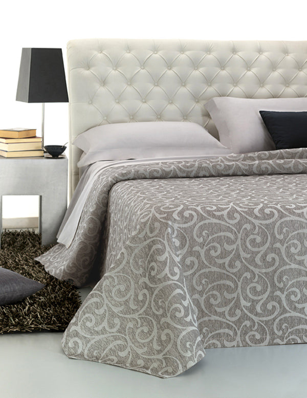 online Couvre-lit double en Jacquard teint en fil Cober Zarina Ecru