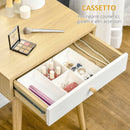 Consolle Trucco 50,5x41x134,5 cm con Specchio e Cassetto in Truciolato Naturale-5