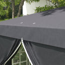 Gazebo Pieghevole 3x3m in Metallo Grigio-8