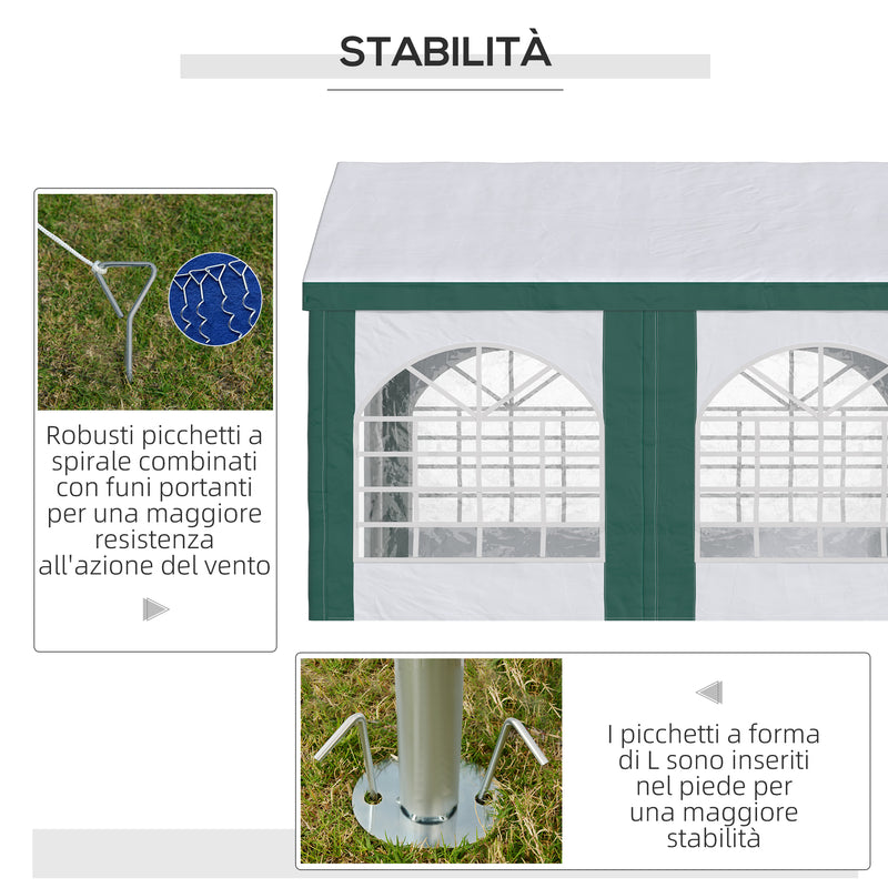 Tendostruttura max 12 Persone 400x295x285 cm con Doppio Ingresso Bianco e Verde-6