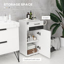 Mobiletto Bagno 1 Cassetto 1 Anta 37x32,5x79 cm in MDF Bianco-4