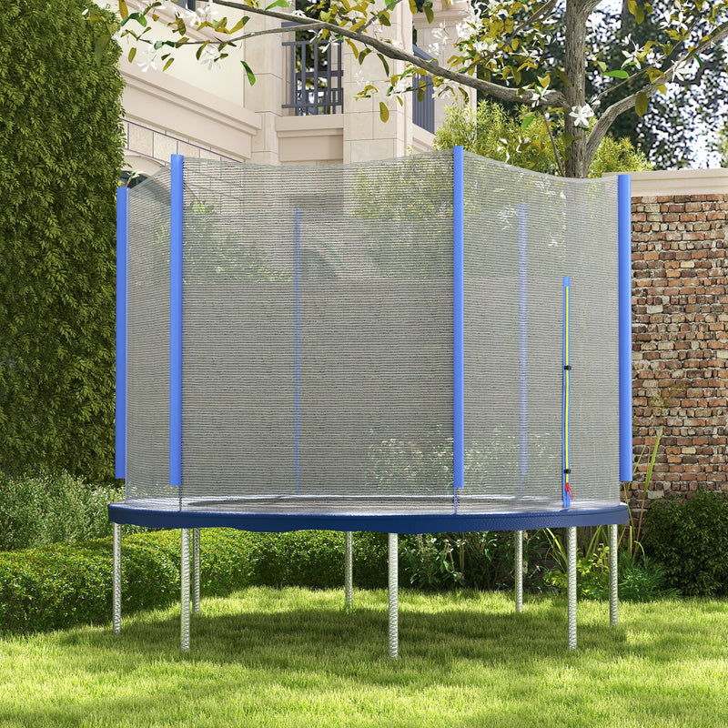 Rete di Protezione per Trampolini a 6 Pali con Ingresso con Cerniera Ø305x180 cm in PE Nero e Blu-2