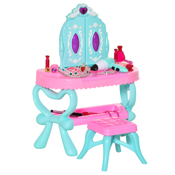 Miroir jouet pour enfant 49,5x23x66 cm Table de maquillage bleu et rose acquista