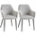 Lot de 2 Chaises Rembourrées 54x57x80 cm en Tissu Effet Velours Gris