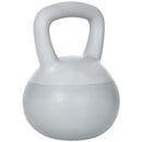 Kettlebell per Allenamento 10 Kg in PVC e Sabbia Metallica Grigio-1