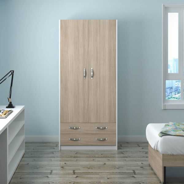 prezzo Armoire 210x91X52 cm 2 portes et 2 tiroirs orme