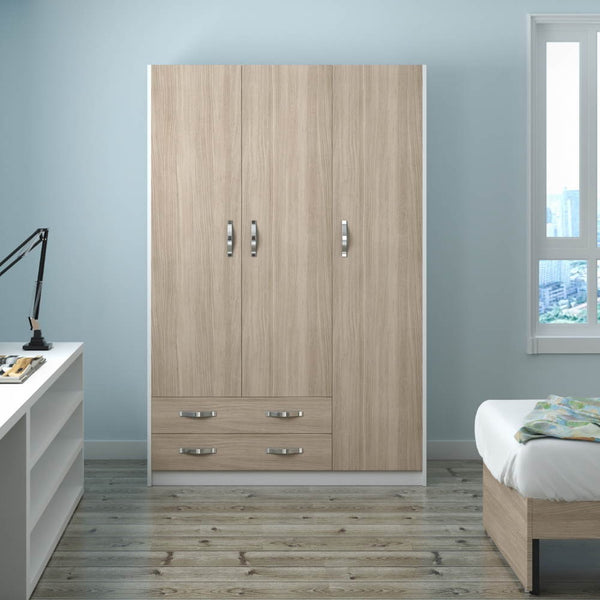 acquista Armoire 210x135x52 cm 3 portes et 2 tiroirs orme