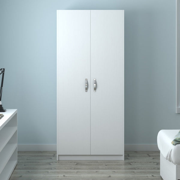 sconto Armoire 247x58x90 cm avec deux portes en frêne blanc