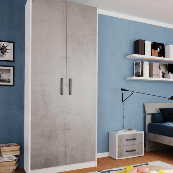 Armoire 247x58x90 cm 2 portes béton sconto