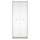 Armadio Nepo 80x54xx196,5 cm 2 ante rovere sonoma bianco-1