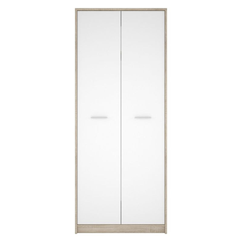 Armadio Nepo 80x54xx196,5 cm 2 ante rovere sonoma bianco-1