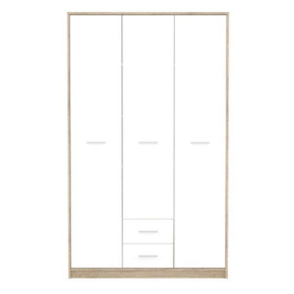 acquista Armoire Nepo 118,5x54x196,5 cm 3 portes 2 tiroirs chêne sonoma blanc