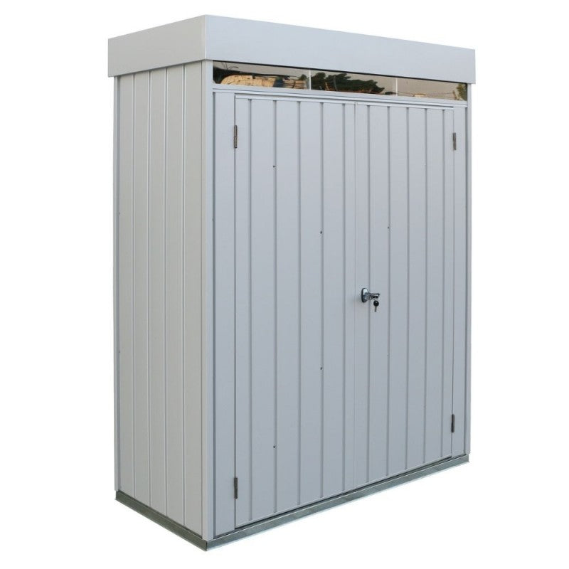 Armadio da Esterno 2 Porte 74,6x161,5x209 cm in Acciaio Zincato Grigio-1