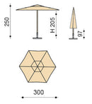 Ombrellone da Giardino Ø3 m Palo in Alluminio Tessuto Olefin Trend Terracotta-5