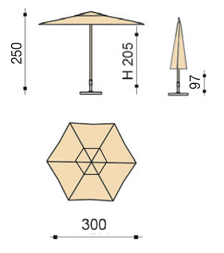 Ombrellone da Giardino Ø3 m Palo in Alluminio Tessuto Olefin Trend Terracotta-5