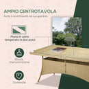 Set Tavolo e 6 Sedie da Giardino in in Rattan Sabbia e Beige-4