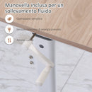 Scrivania Regolabile in Altezza con Regolazione Manuale a Manovella 120x60x72-117 cm  Bianco-5