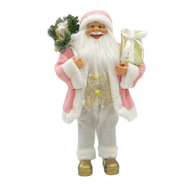 online Robe Père Noël Rose et Blanche H60 cm avec Mini Lucioles et Sons