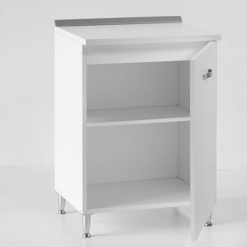 Base cucina con anta 60x50x85H cm bianco frassinato-2