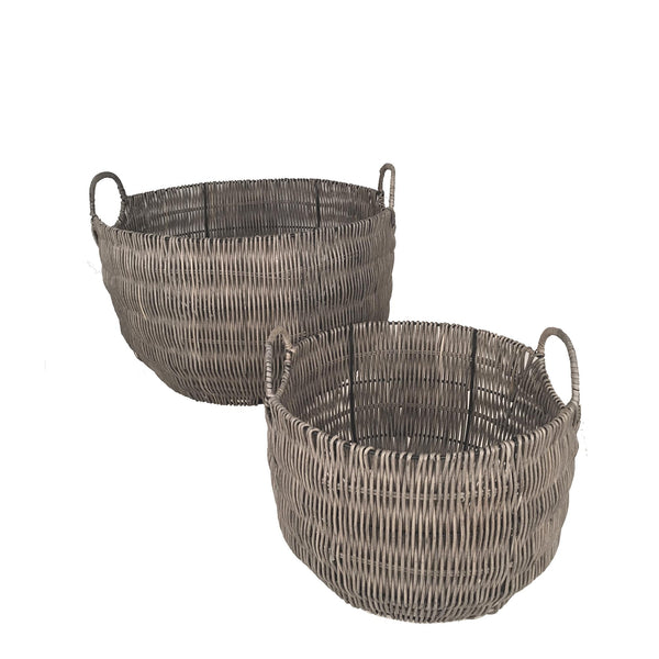 prezzo Set 2 Cesti in Materiale Rattan Willow con Manici H 30 cm