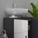 Mobile Sotto Lavabo Bagno per Piedistallo 60x30x60 cm in Legno Truciolare Grigio-8