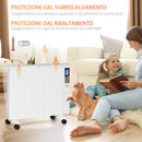 Stufetta Elettrica 2000W 75x31x66,5 cm con Timer e Impostazioni di Calore Bianco-8