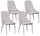 Lot de 4 Chaises 47x45x46 cm en Similicuir Gris Indoor